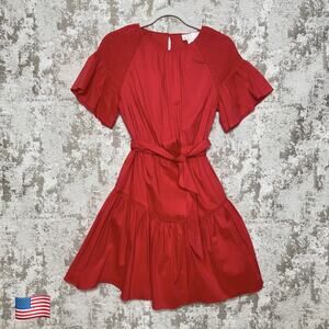 Rachel Parcell Tiered Skirt Mini Dress in Red